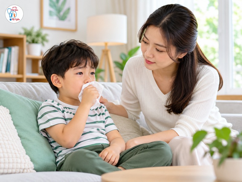 Quan sát khả năng thở và sinh hoạt, không chỉ chú ý tiếng ho của trẻ.